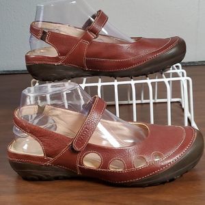 Naot Green Believe 4 Hole Design Mary Jane Brown Leather Shoes Size 38 |‎ 7